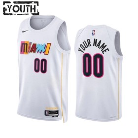Dres Miami Heat Prilagođeni Nike 2022-23 City Edition Bijela Swingman - Dječji